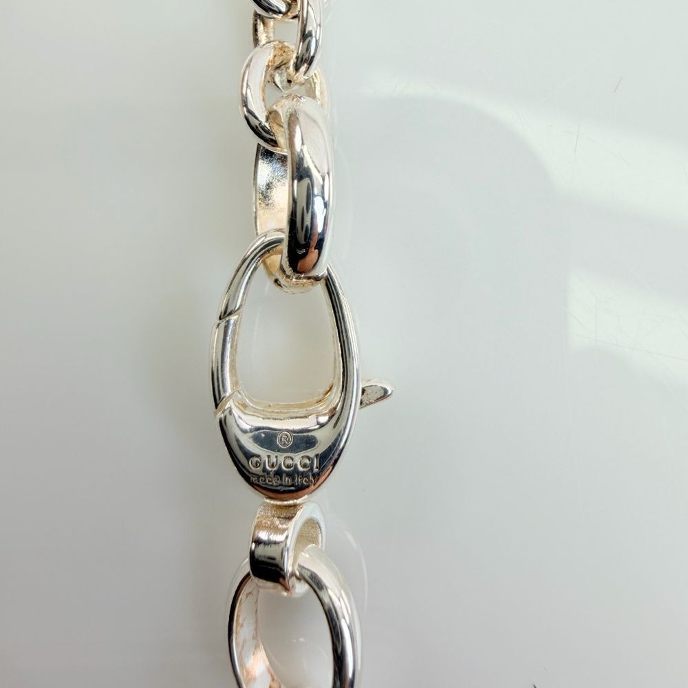 Gucci 925 Silver Interlocking G Necklace Silver - Picture 8 of 9